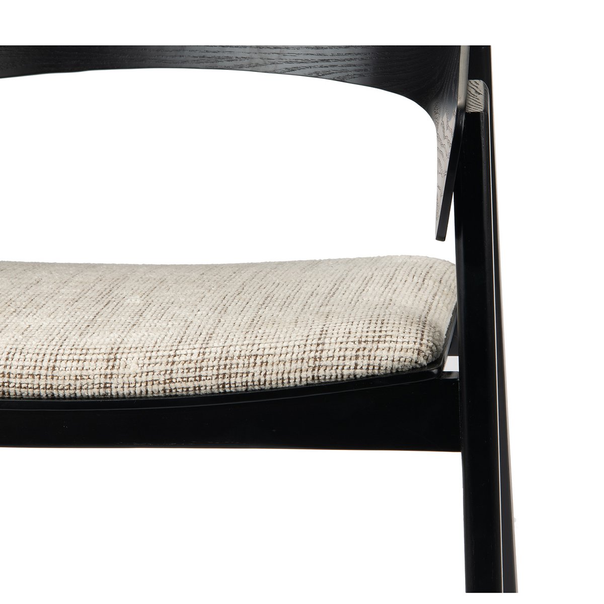 Eetkamerstoel Edo Japandi in zwart (Set van 2)