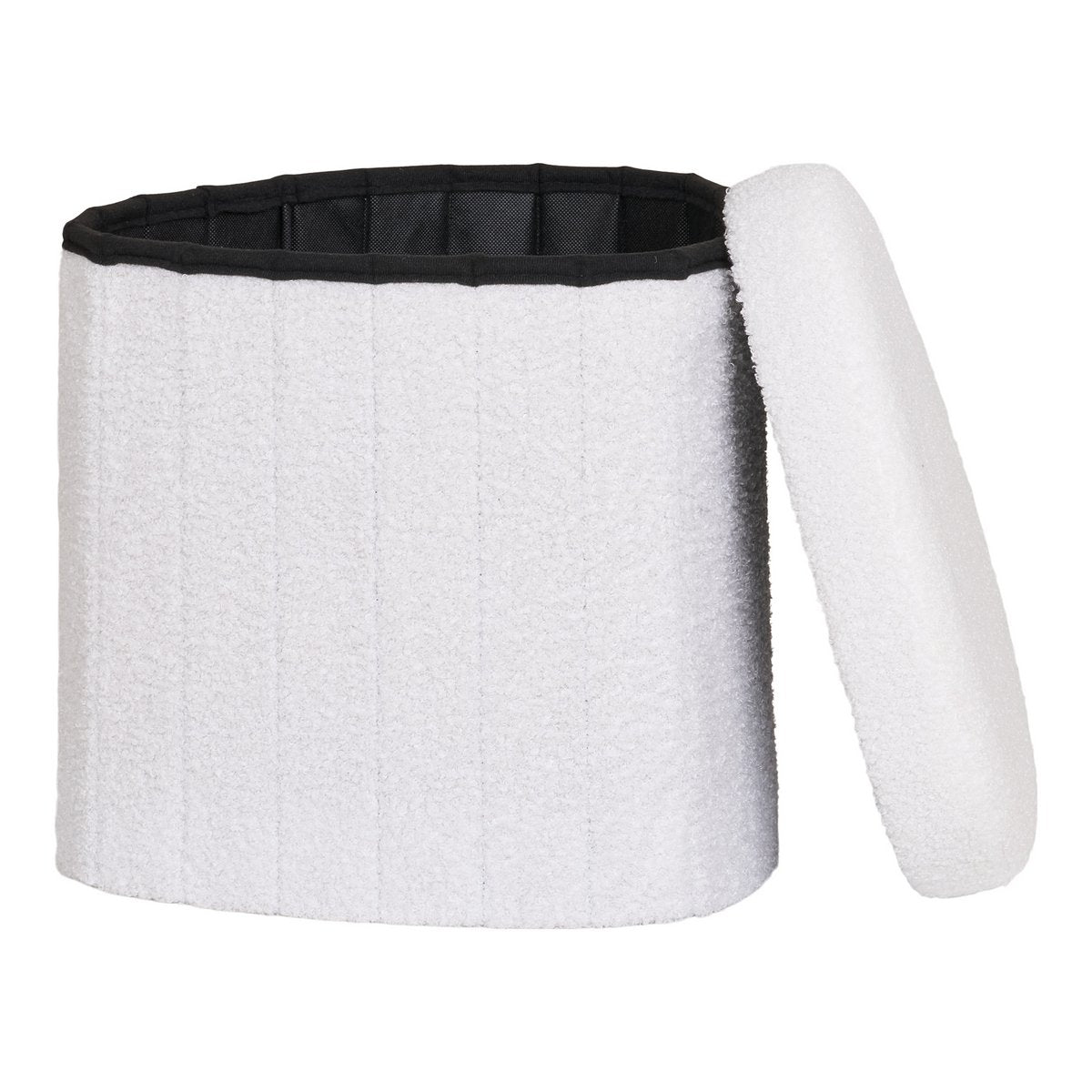 Medford Pouf White Polyester 36.5x42.5x37.5 cm