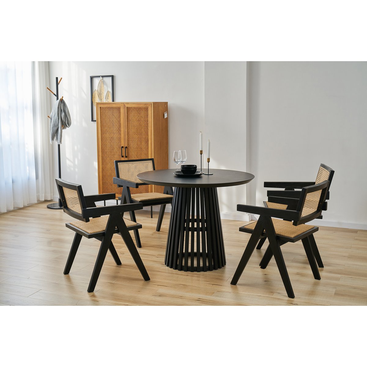 Round dining table with column frame - Diameter 100cm