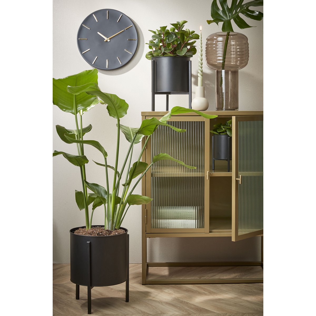 Wandklok Ø36 cm Zwart