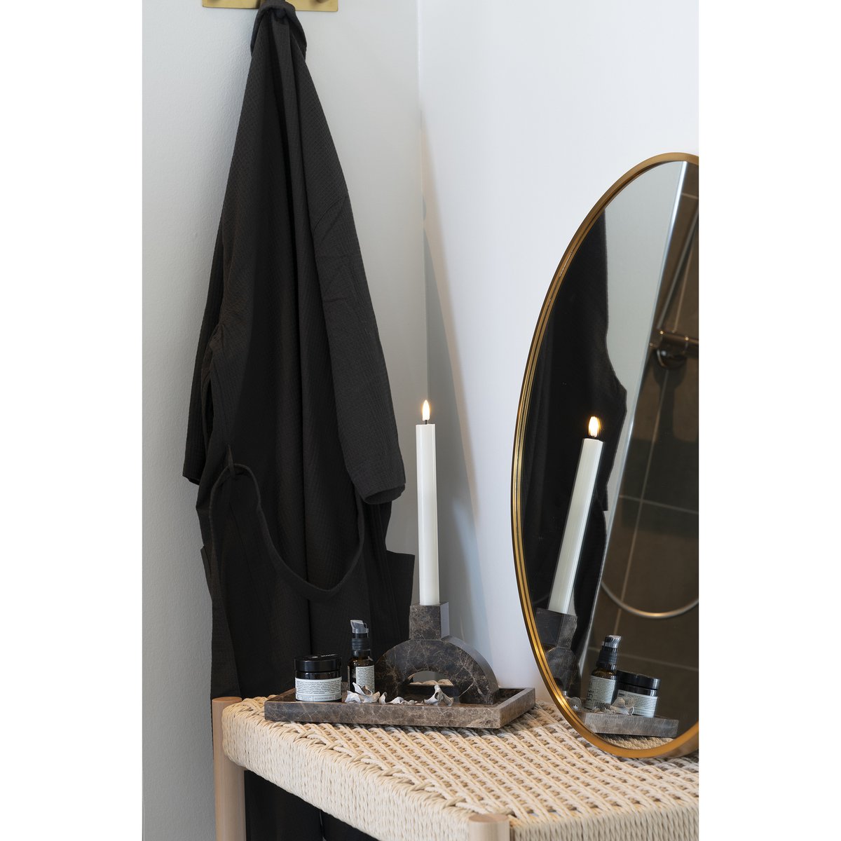 Abano Bank 35x80x45cm - Populierenhout & Papierkoord