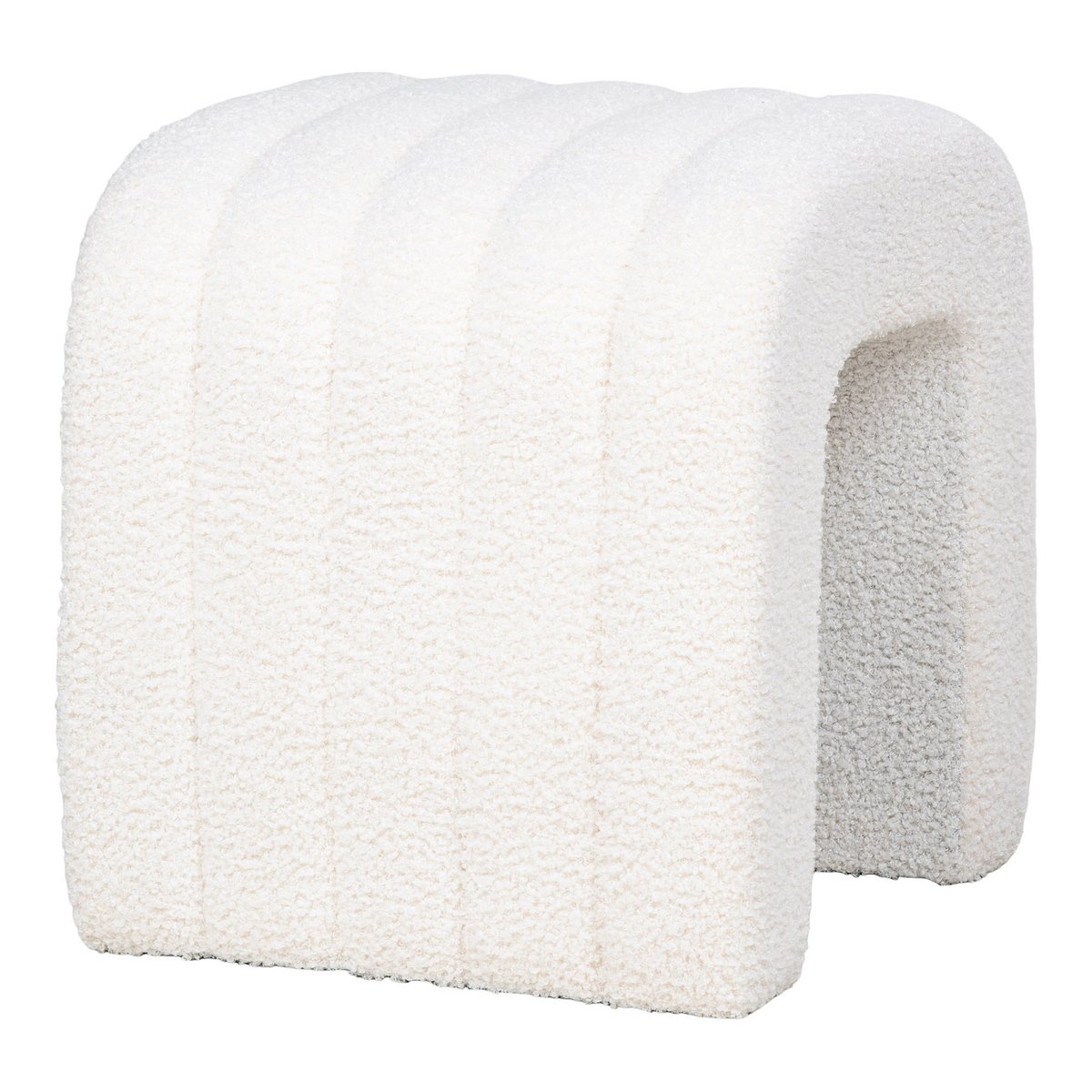Colma Pouf - White Teddy Bouclé 41x36.5 cm
