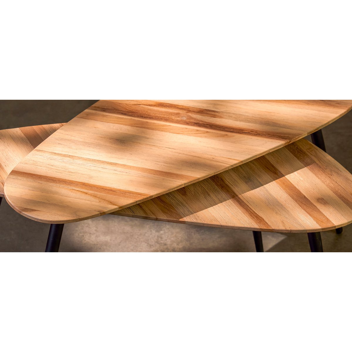 Jailey Bijzettafel - Set van 2 - Gerecycled Hout - Bruin - L84 x B39 x H39 cm