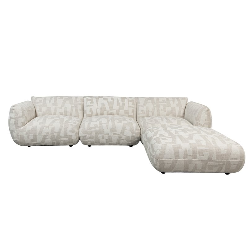 Amsterdam 4-seater sofa with white pouf