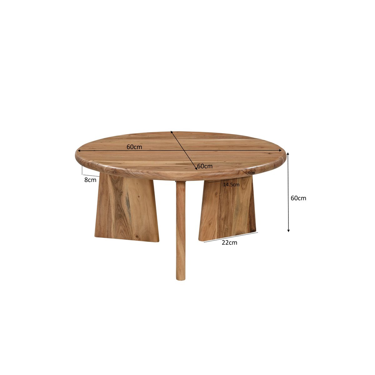 Bijzettafel van Massief Acaciahout