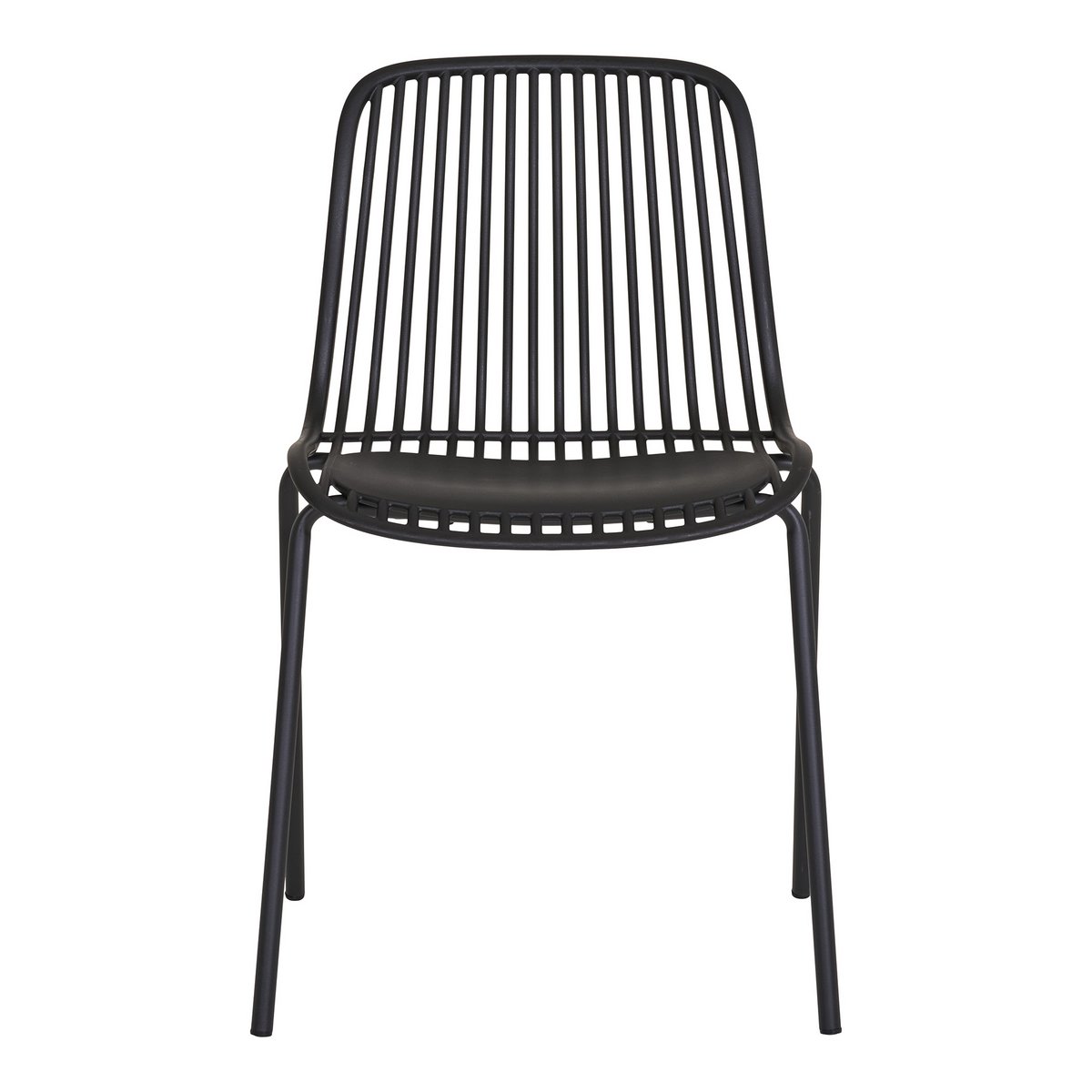 Branson Garden Chair Black Stackable 55x46.5x82 cm Set of 4