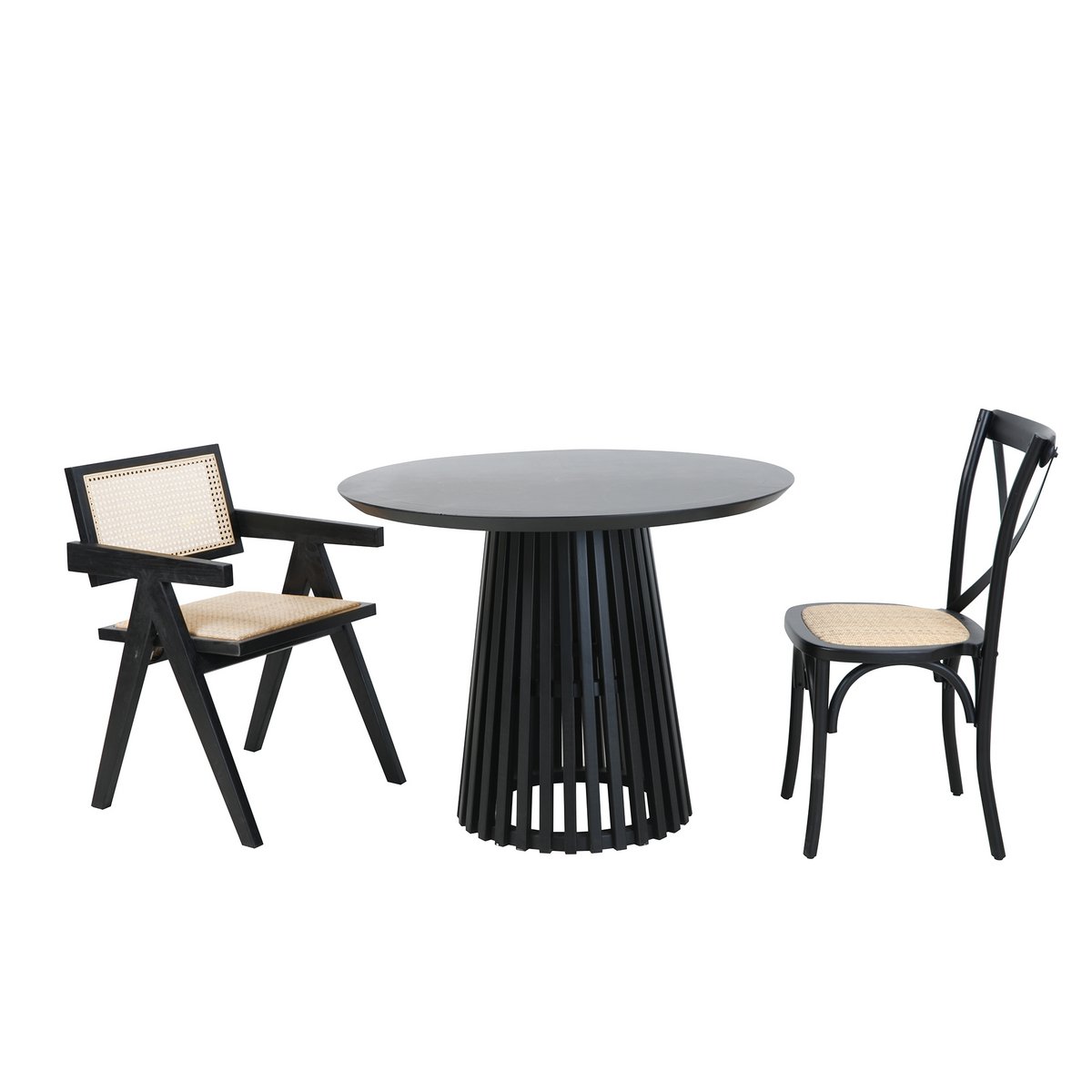 Round dining table with column frame - Diameter 100cm
