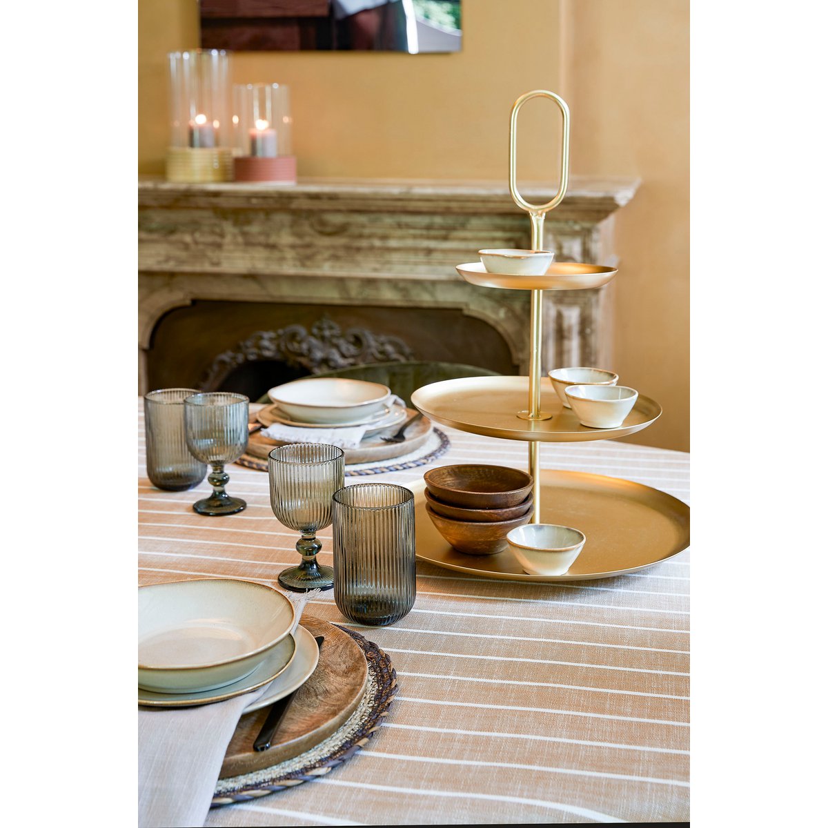 Rama Etagere 3 Laags Metaal Goud 38x38x55cm