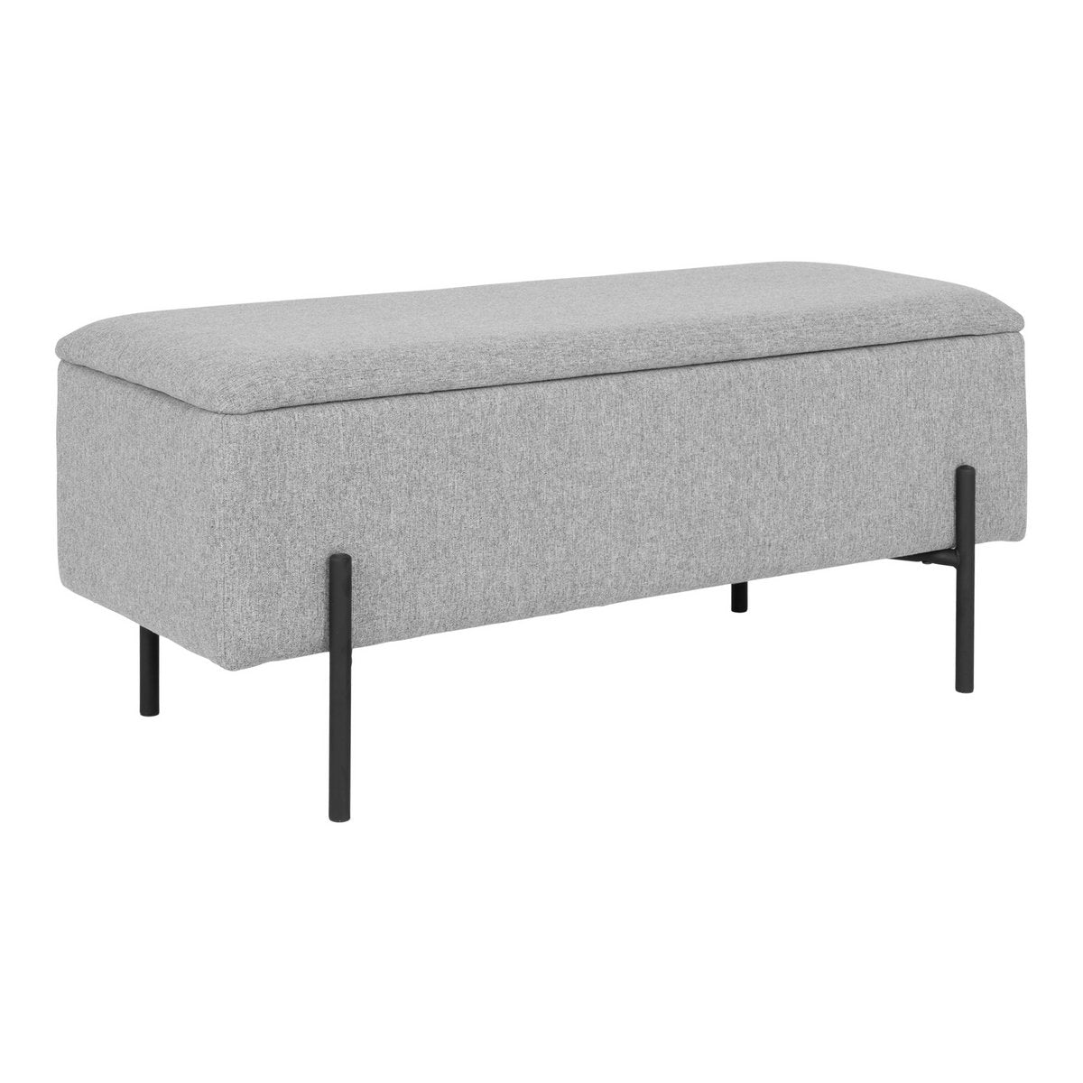 Bench Light Gray Polyester 95x36.5x43cm