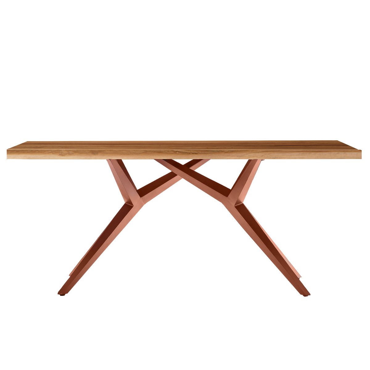 Eettafel 220x100 cm met ijzeren frame