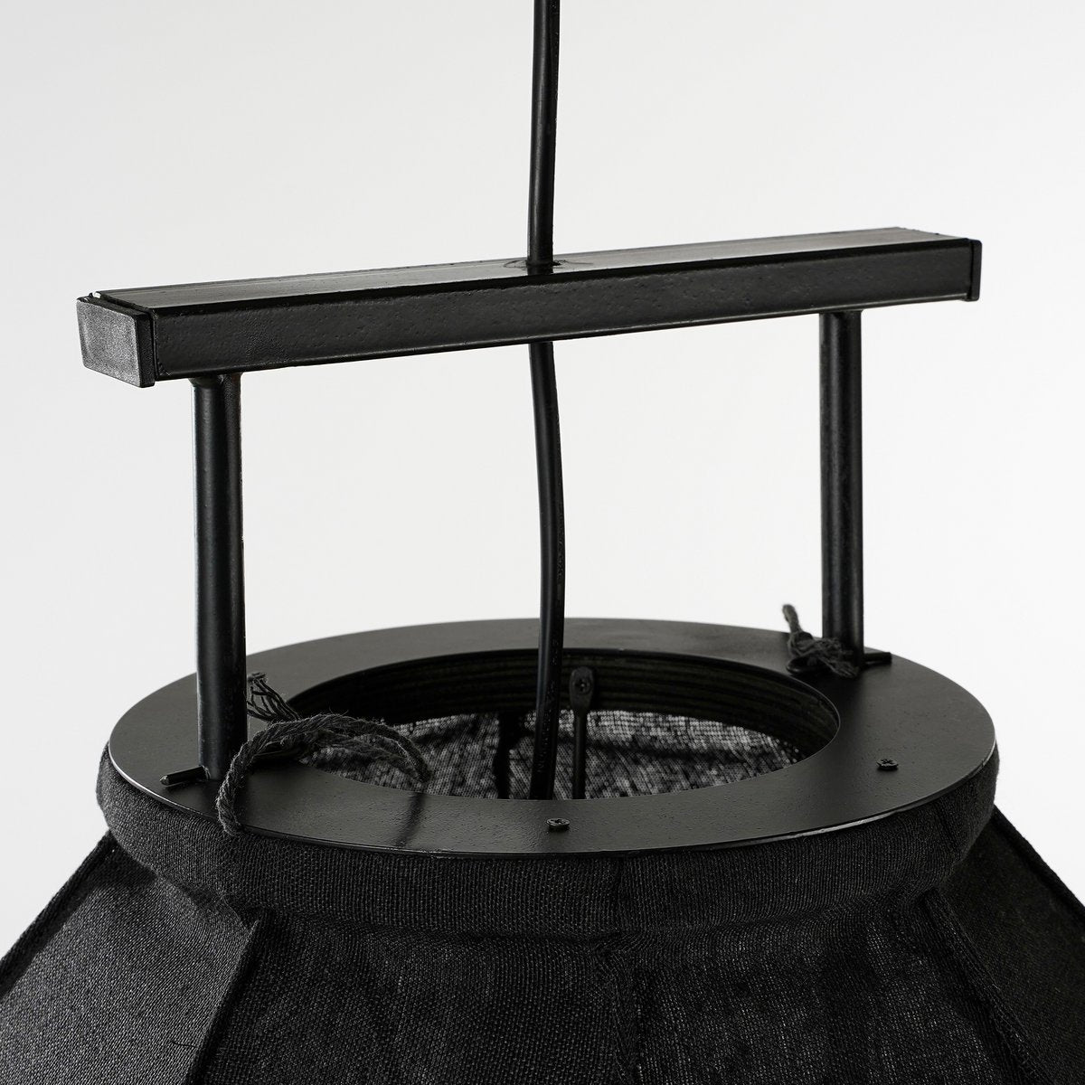 Pego Pendant Lamp - H73 x Ø54 cm - Linen - Black