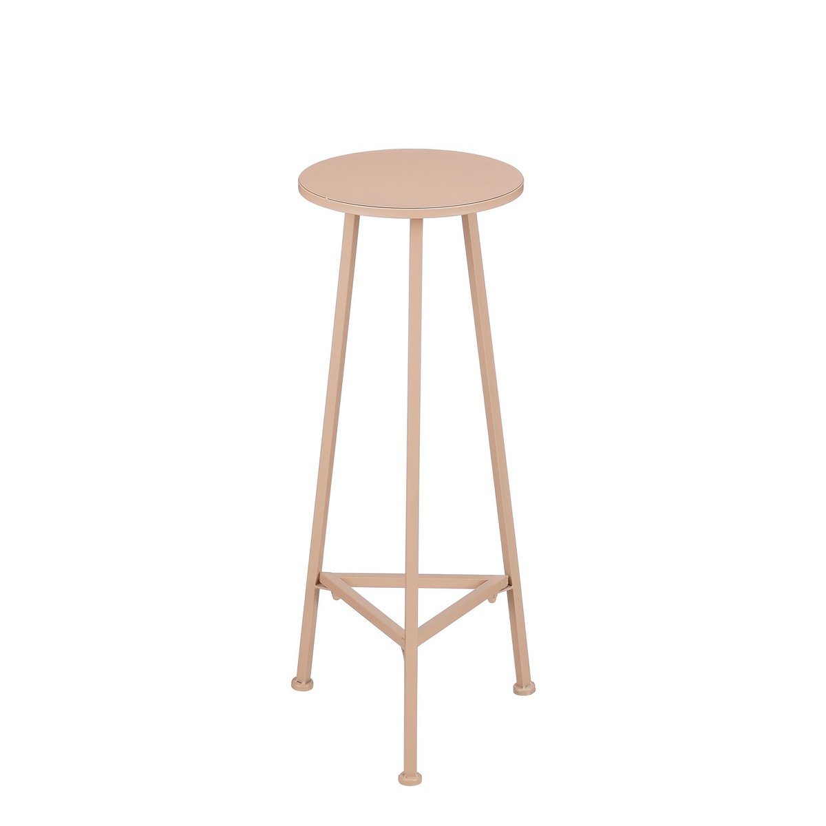 Lichtroze metalen plantentafel in moderne woonkamer