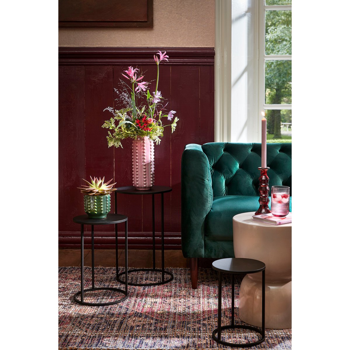 Keramieken Vaas Roze - H30 x Ø11 cm