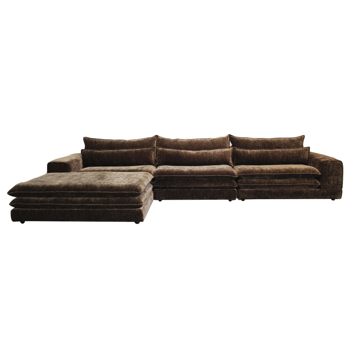 Londen 6-zitter + Ottoman in Umber