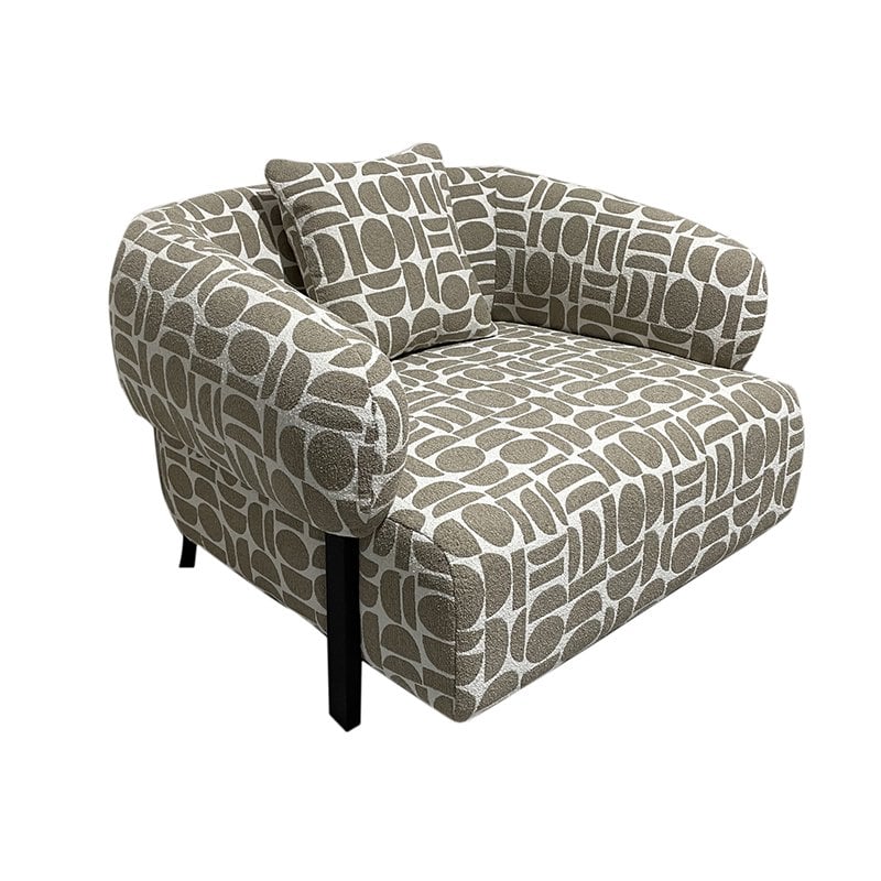 Loungestoel Amon in naturel kleur in moderne woonkamer