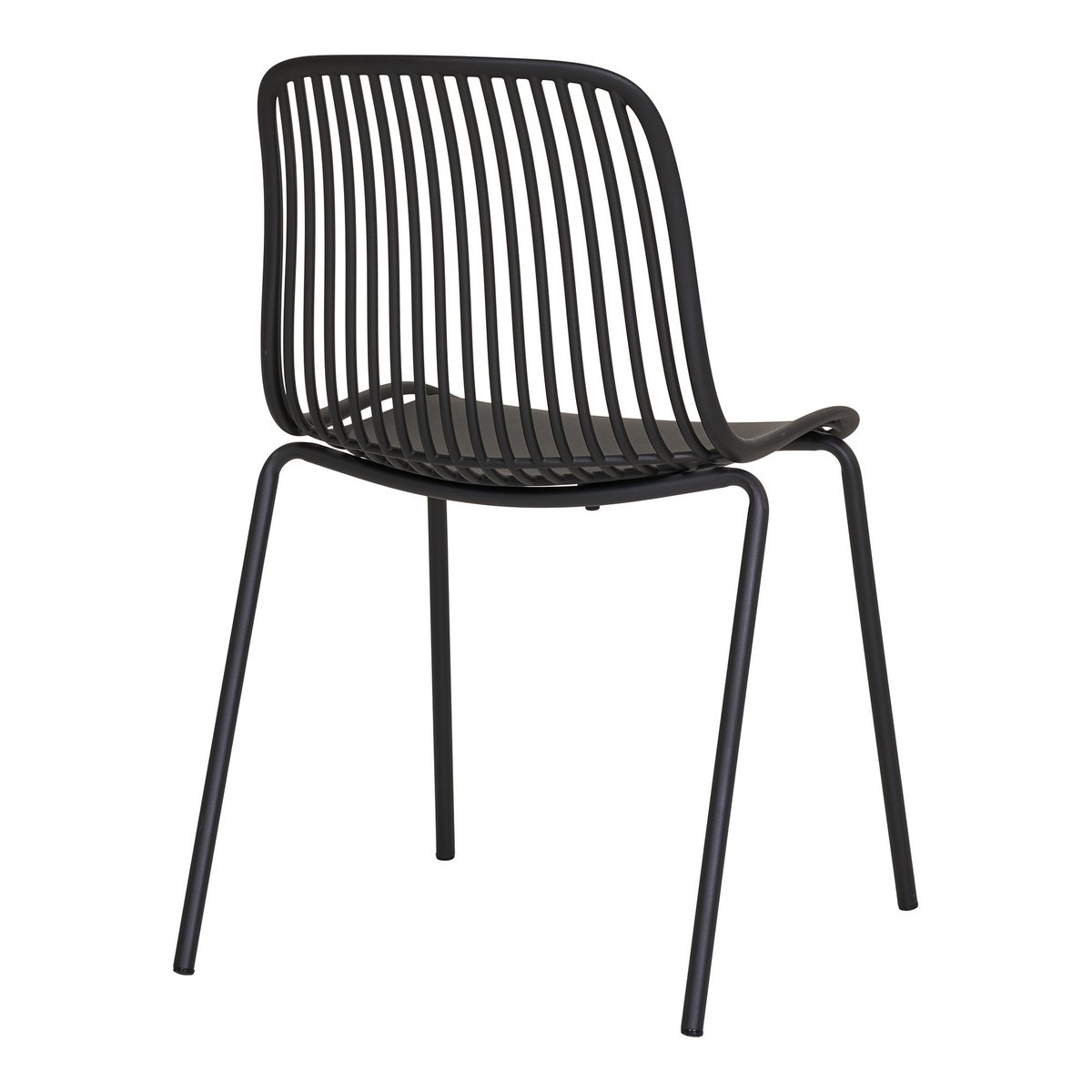 Branson Garden Chair Black Stackable 55x46.5x82 cm Set of 4
