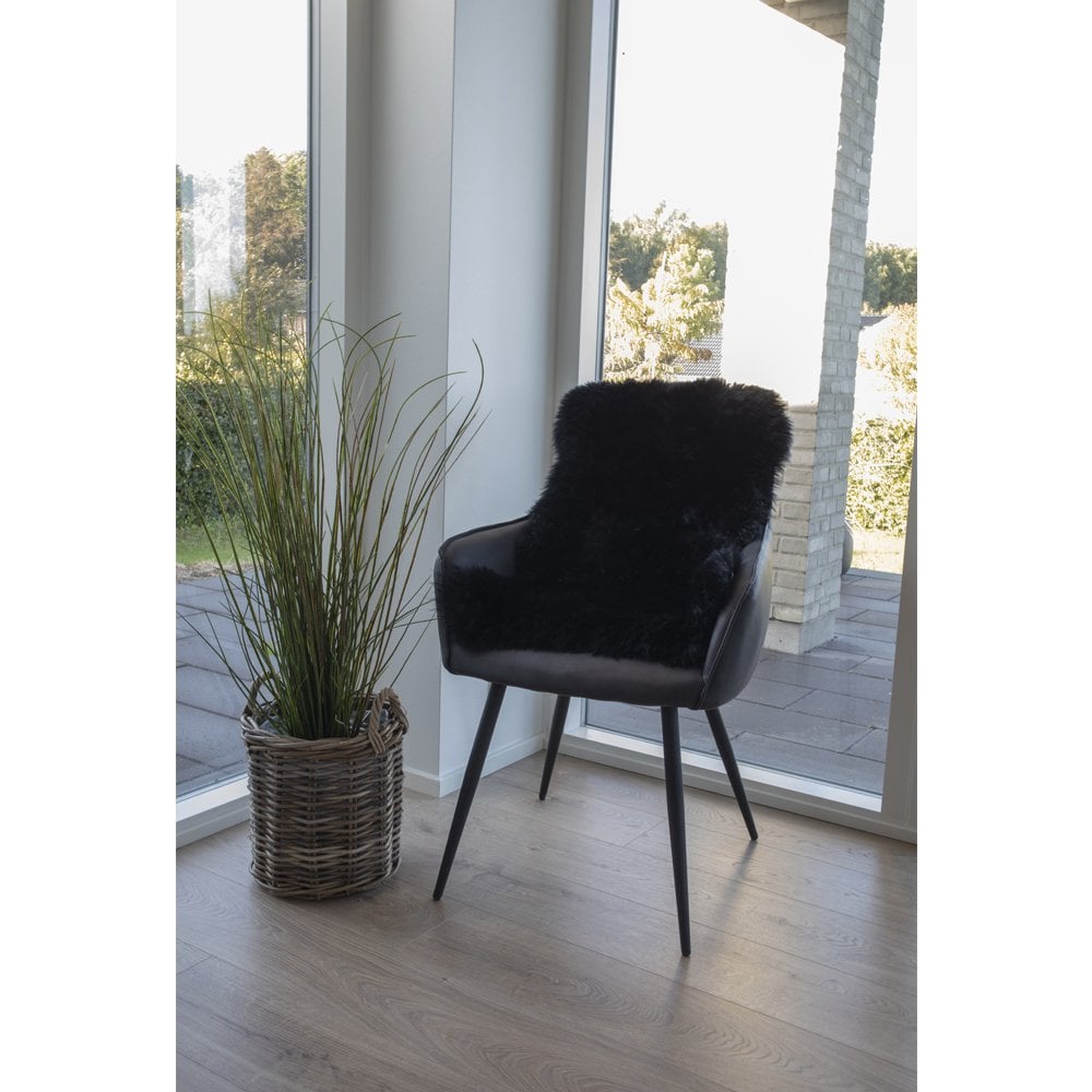 Lamsleer Zwart Vloerkleed 50x85 cm