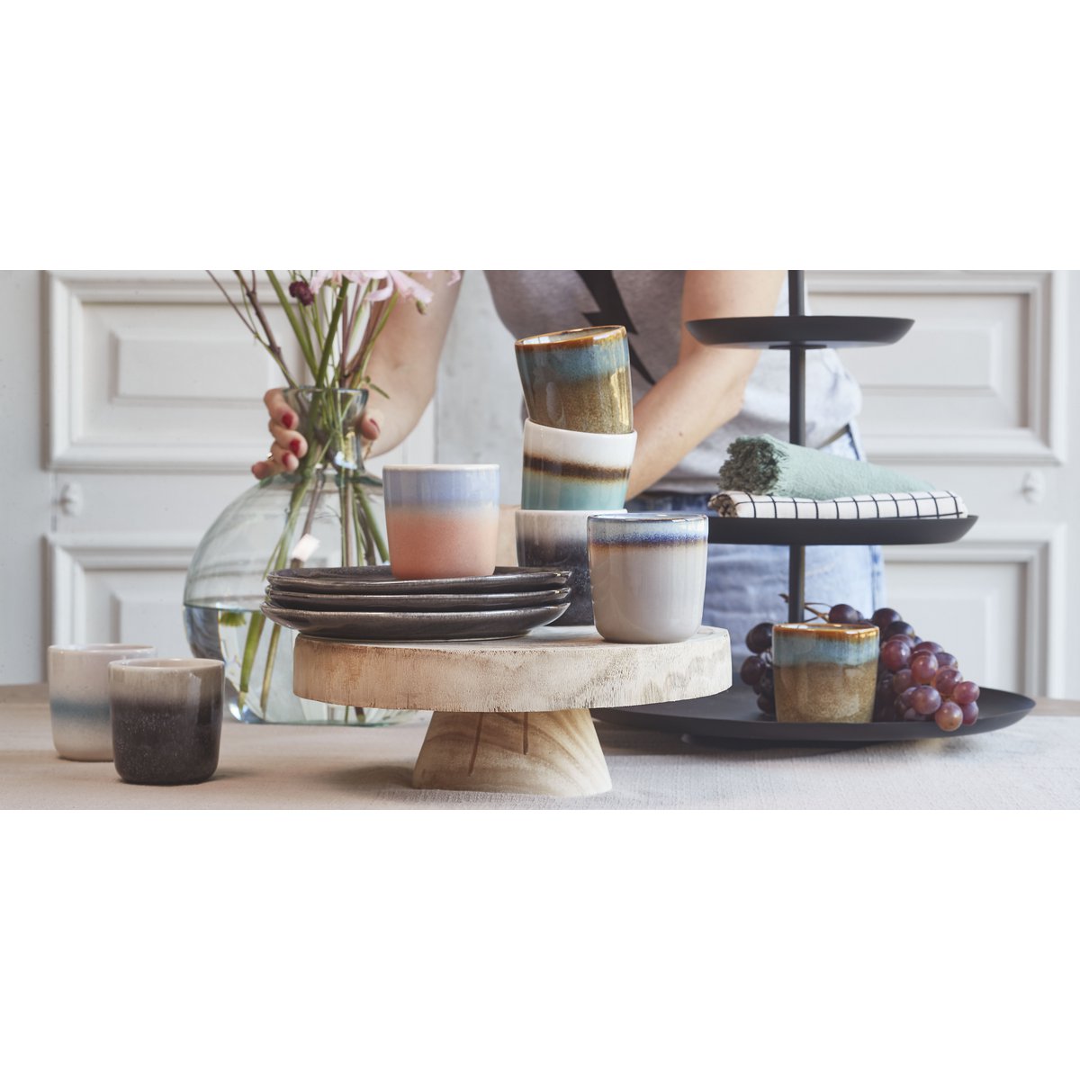 Rama Etagère 3 Laags - Metaal - Zwart - H55 x Ø38 cm