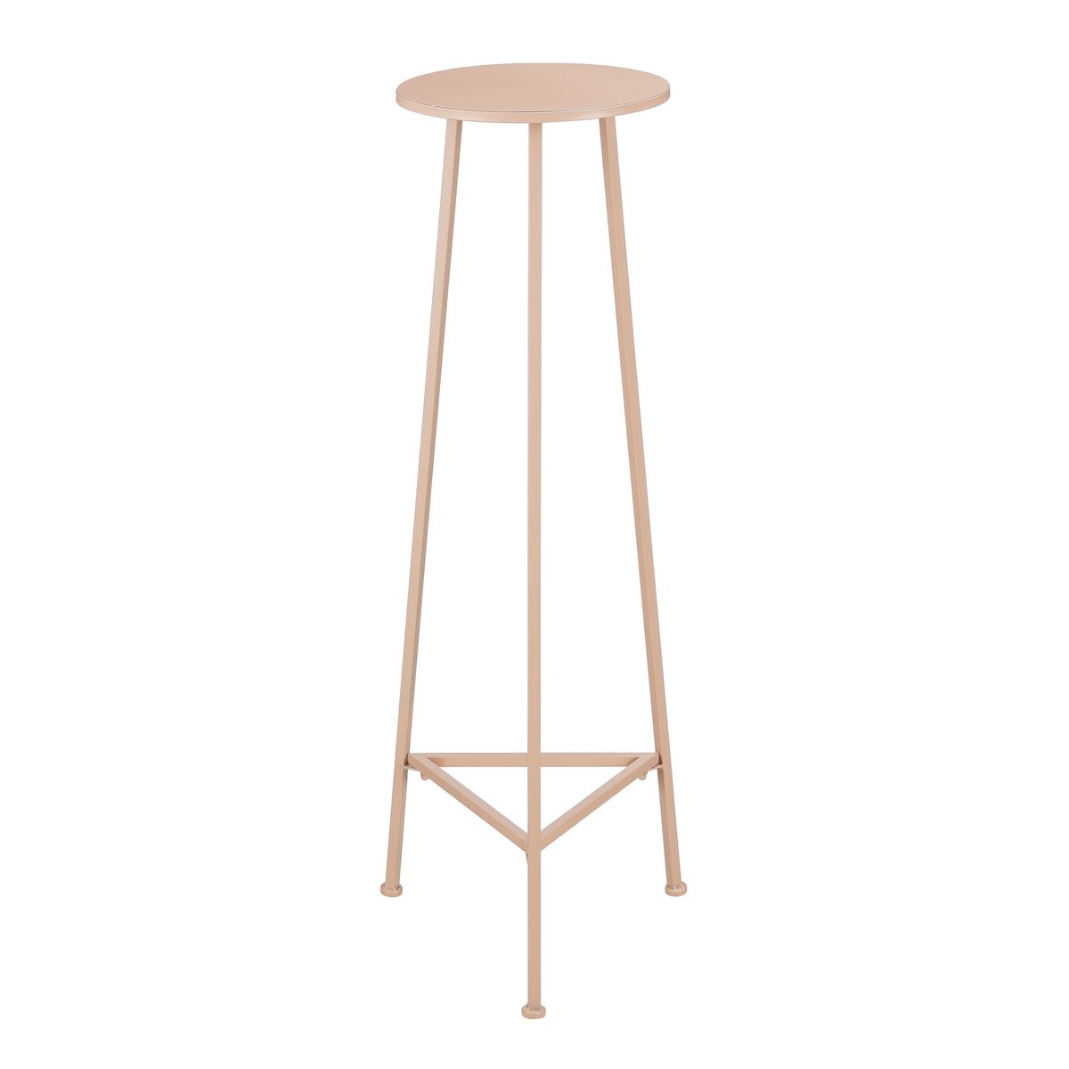 Lichtroze metalen plantentafel met planten in moderne woonkamer