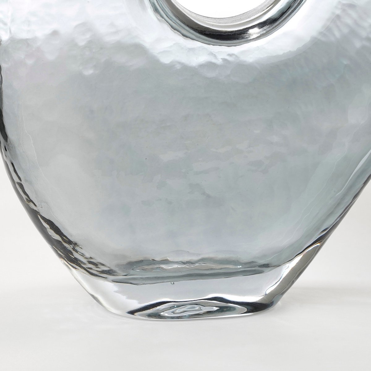 Grijze Glazen Vaas L18 x B8 x H23 cm