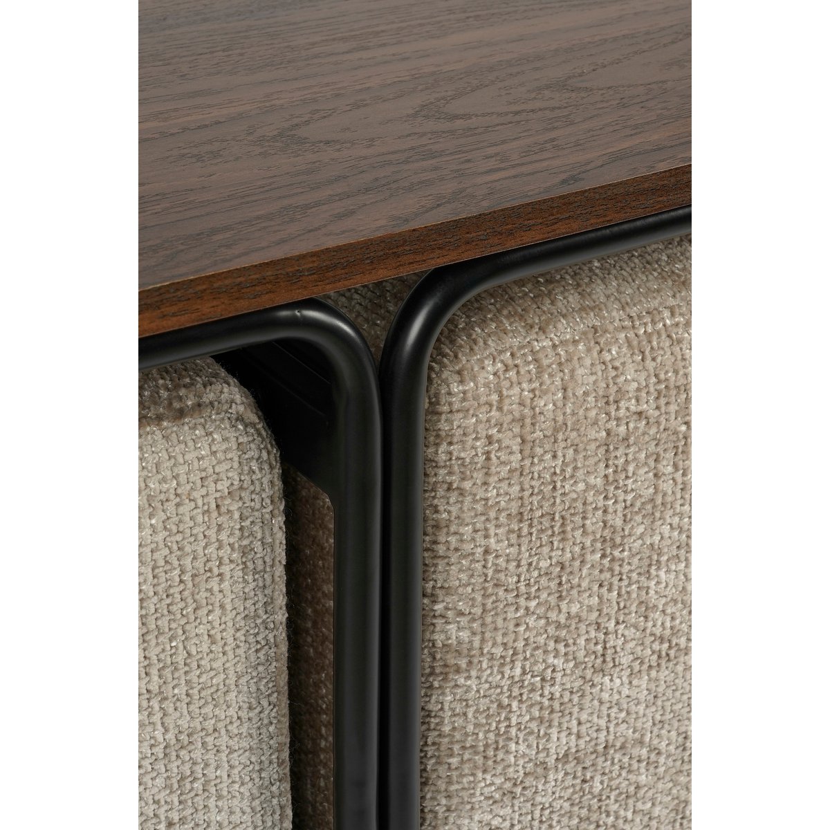 Salontafel met Poefs - 3-delig - Lichtgrijs - L79 x B45 x H41 cm