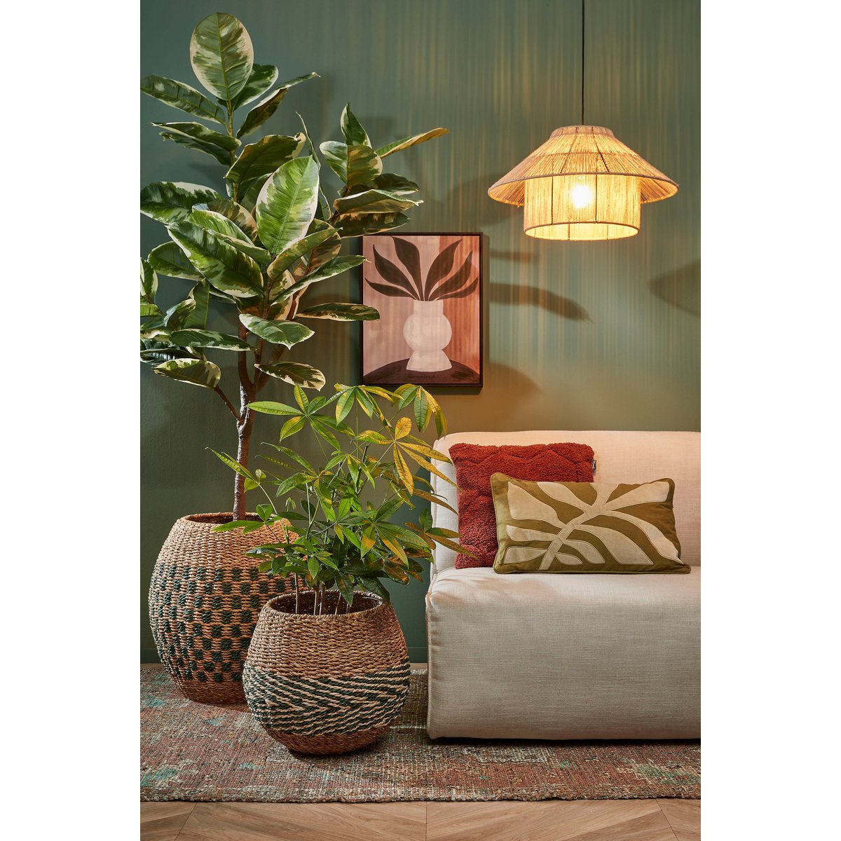 Elsa Hanglamp - Jute - Lichtbruin - H28 x Ø50 cm