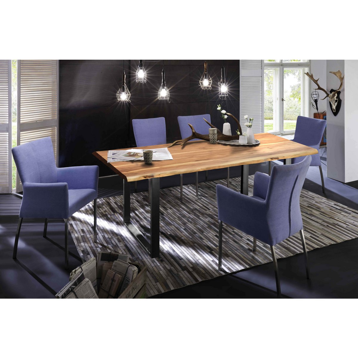 Tafel 160x85 cm natuurlijk acacia 36 mm