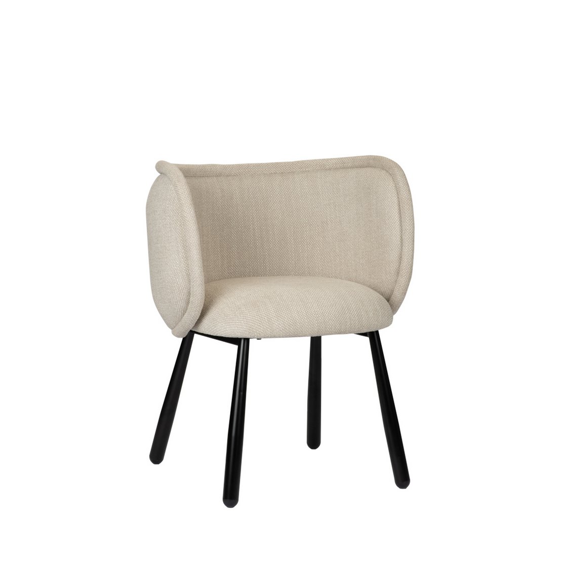 Beige fauteuil met zwarte poten in moderne woonkamer