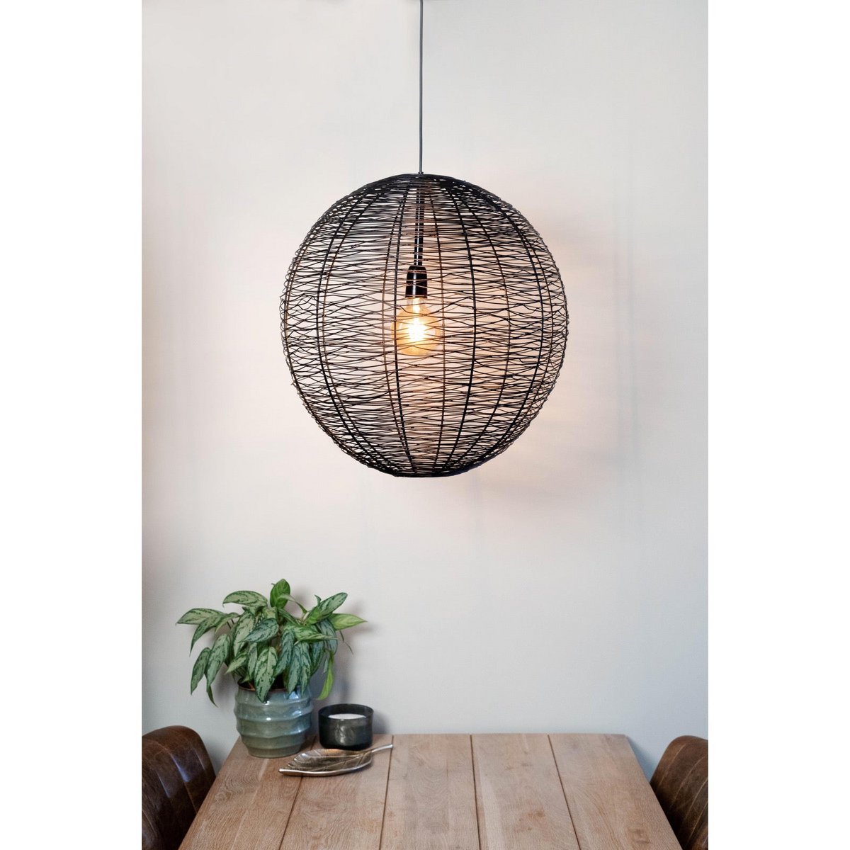 Hanglamp Mat Zwart Ø55x55cm