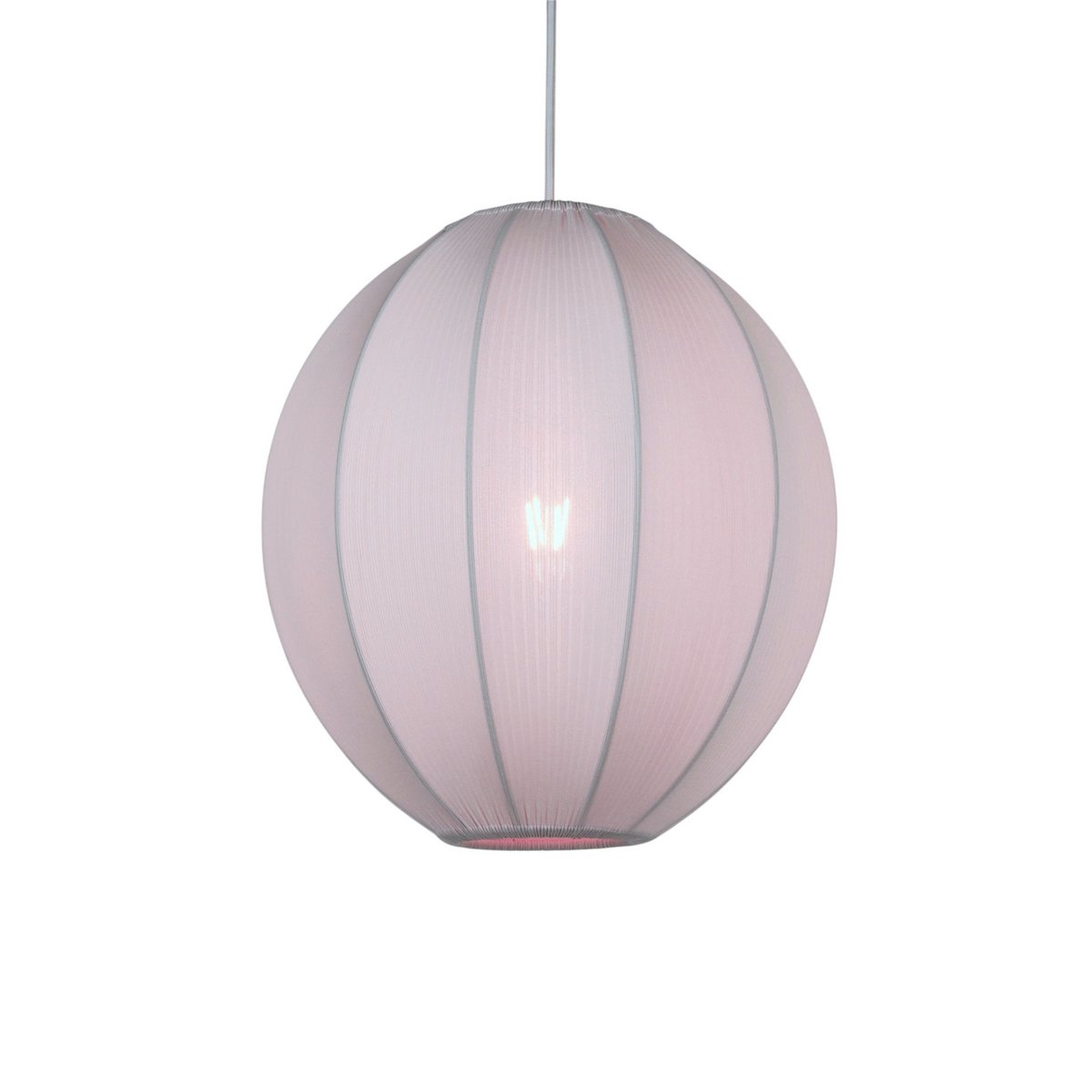 Roze hanglamp van stof in een moderne kamer