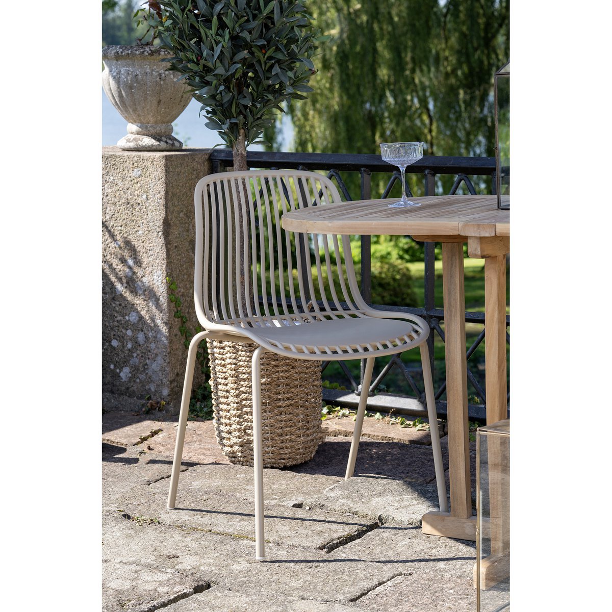 Branson garden chair sand stackable 55x46.5x82 cm set of 4