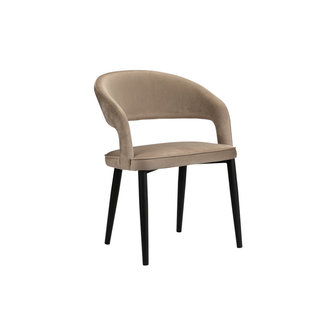 Zandwitte stoel met metalen frame in moderne eetkamer