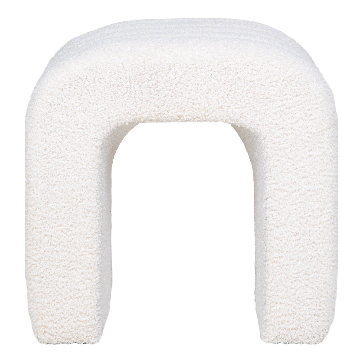 Colma Pouf - White Teddy Bouclé 41x36.5 cm