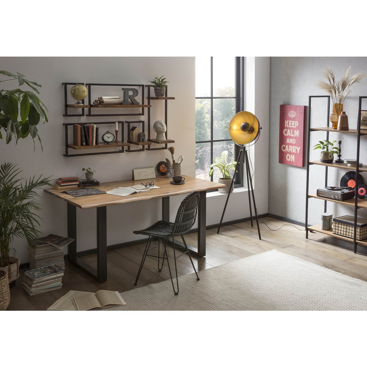 Tafel met zwart frame 180x90 cm