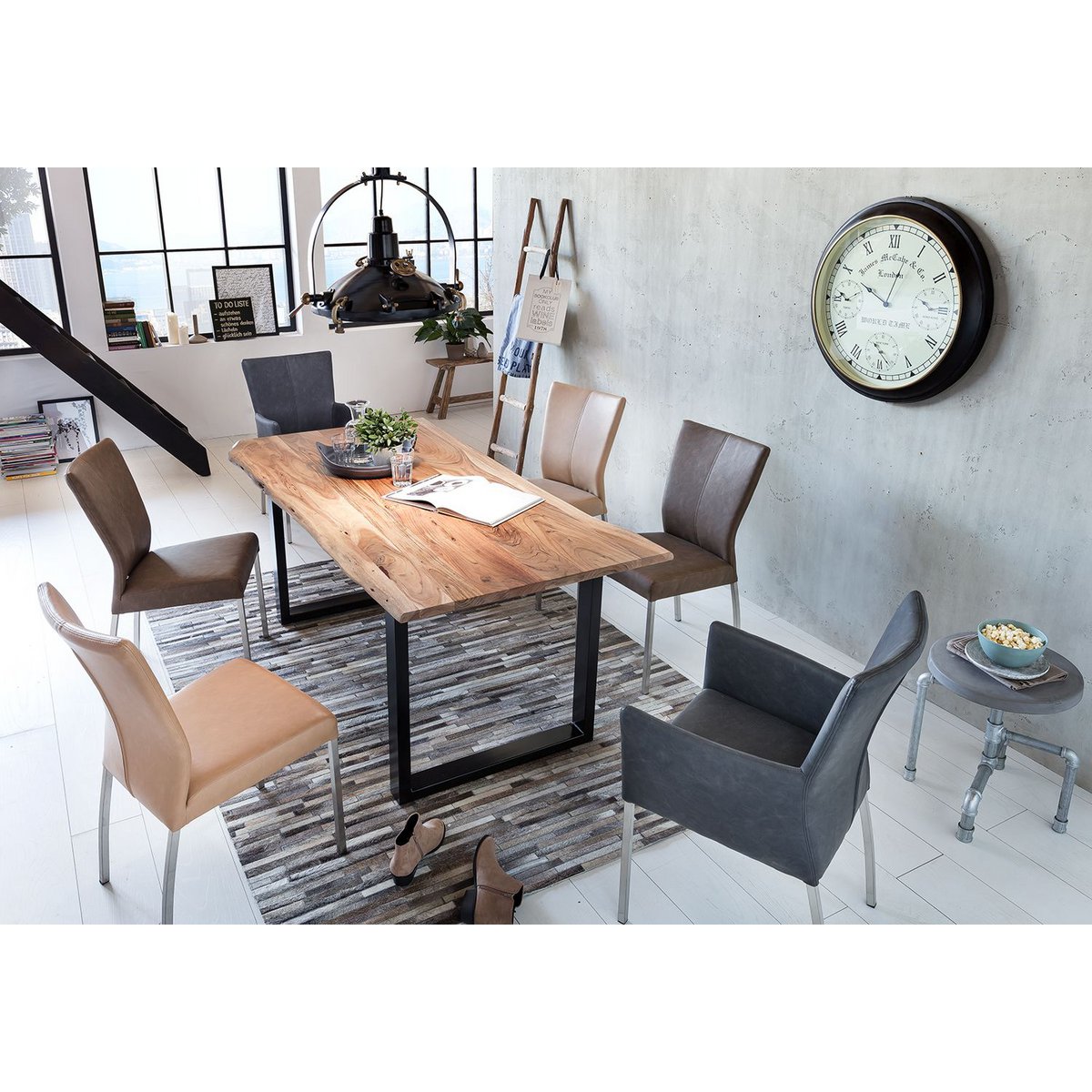 Tafel van Acacia 220x100 cm met Ijzeren Frame