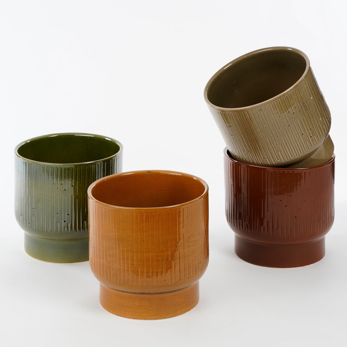 Flowerpot Terracotta Dark Green H23 x Ø26 cm