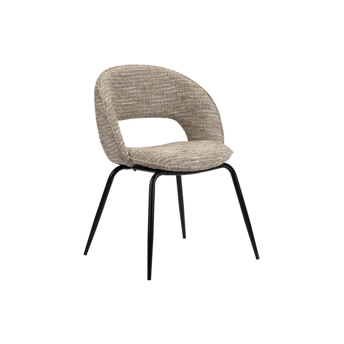 Regenboogstoel met metalen poten in een moderne eetkamer