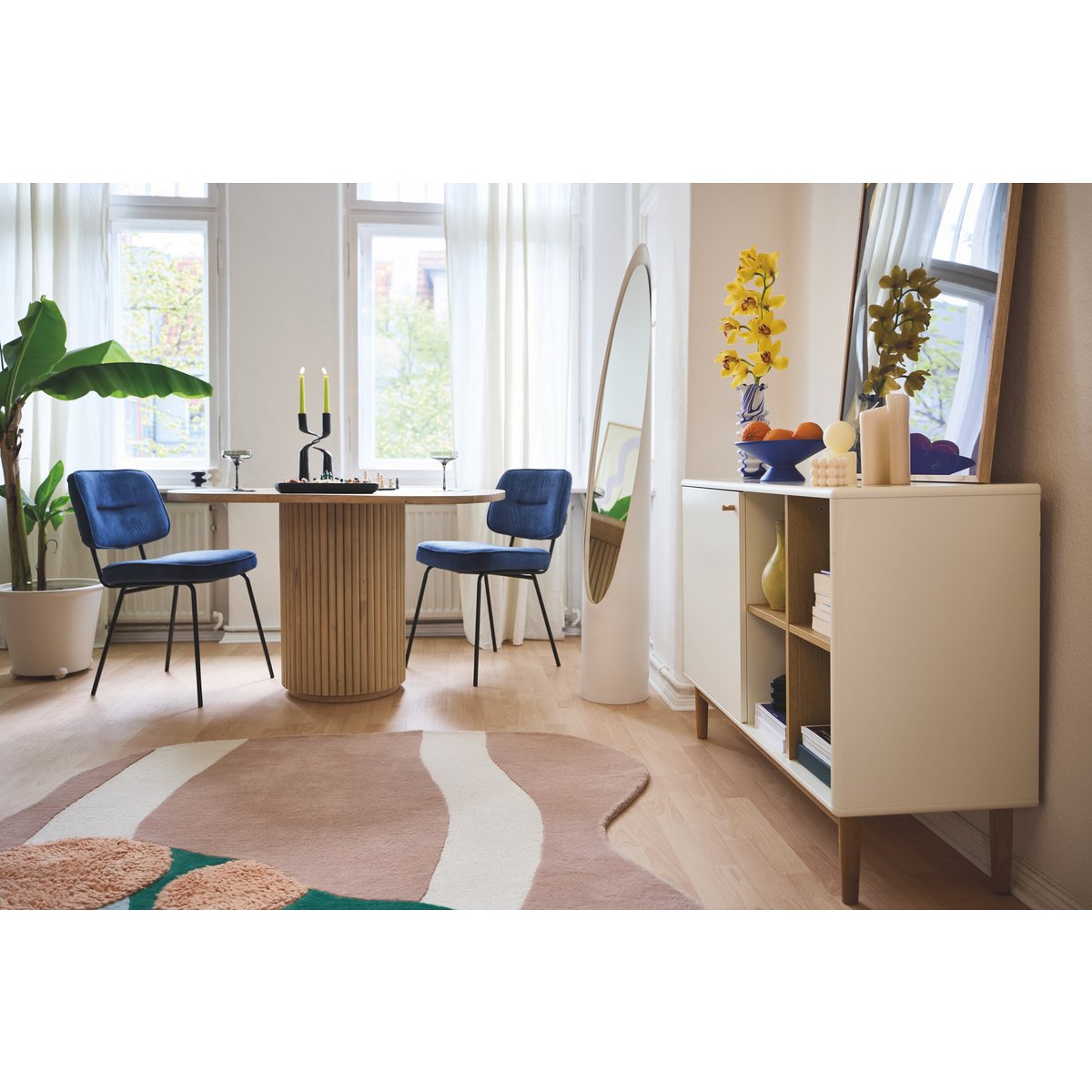 Round dining table 120x120 cm Mango wood