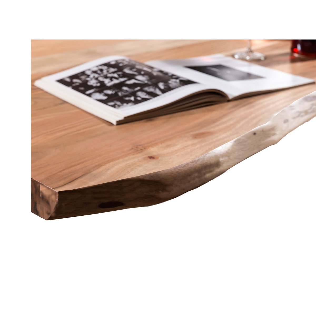 Tafel 120x80 cm met naturel blad en zwart frame