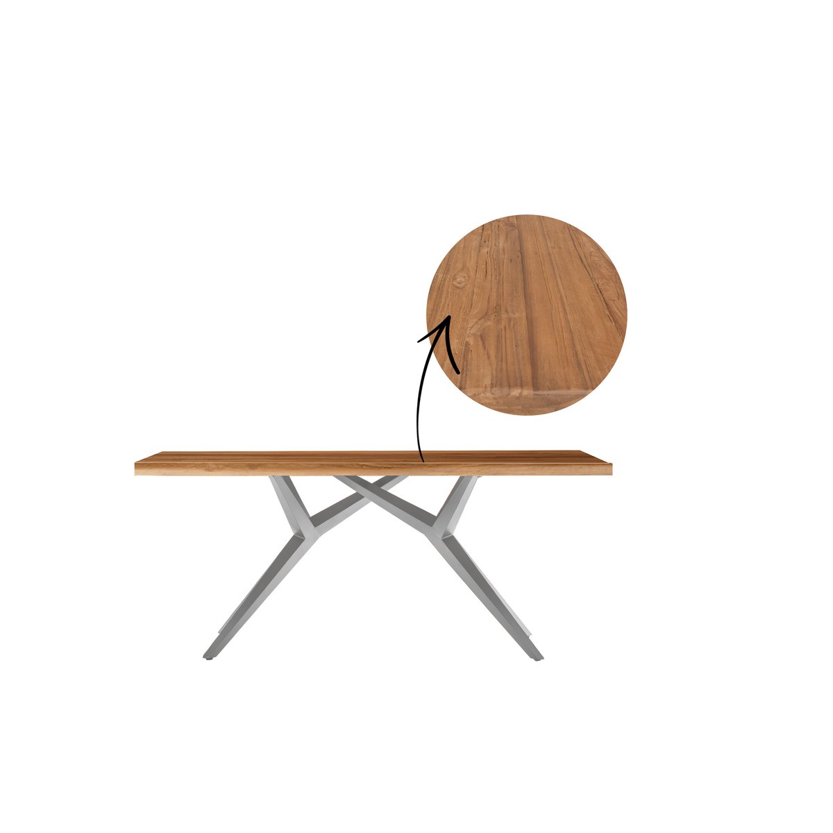 Dining table 200x100 cm with iron frame