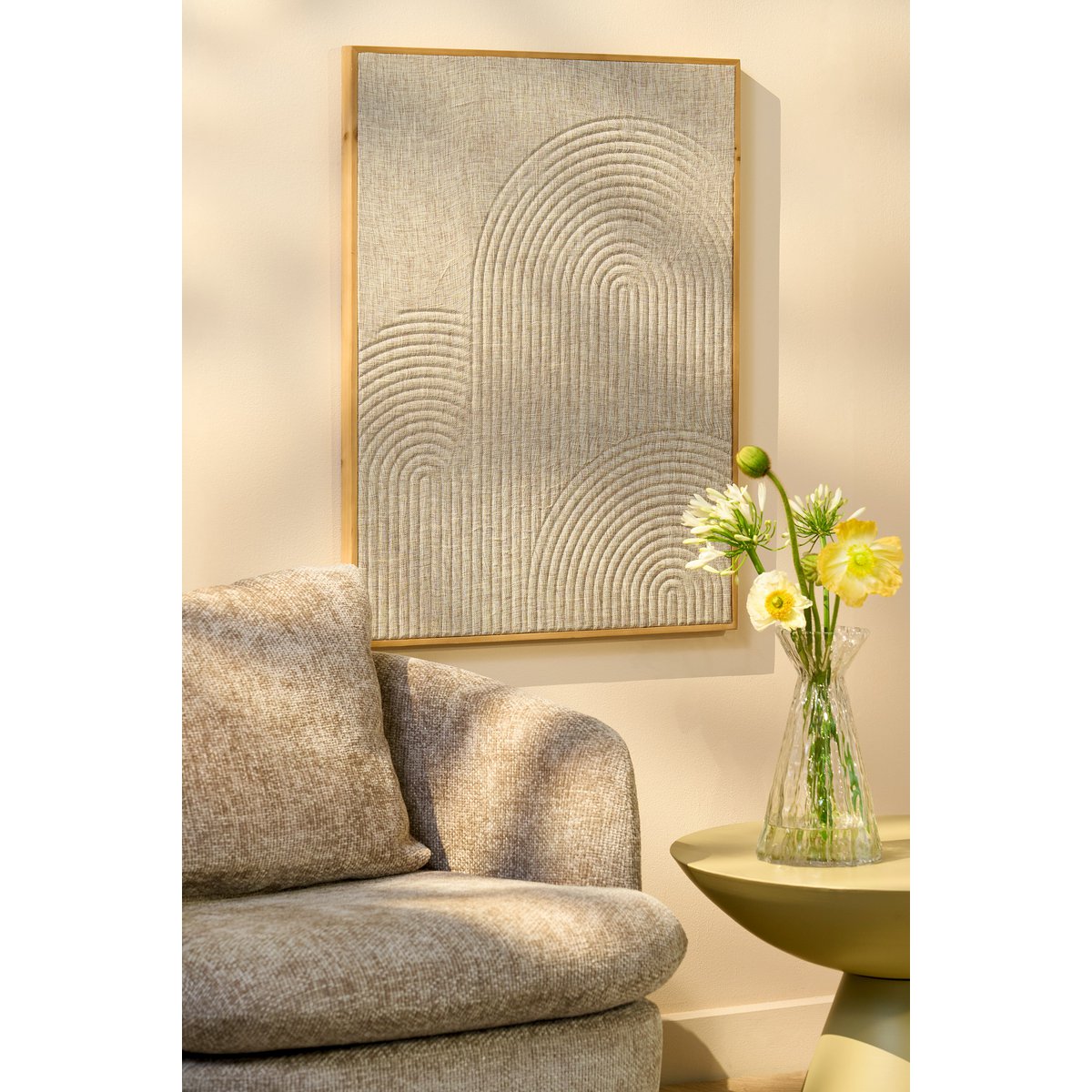 Wanddecoratie - L60 x B3 x H80 cm - Beige