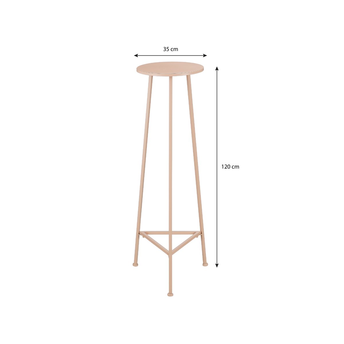 Plantentafel Metaal Lichtroze H120 x Ø35 cm