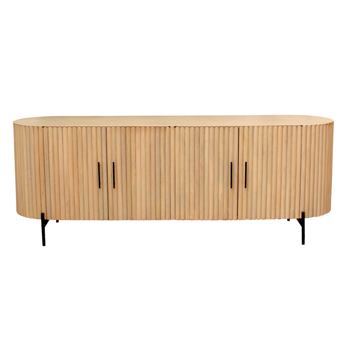 TV-meubel met Mangohout en Lamellen