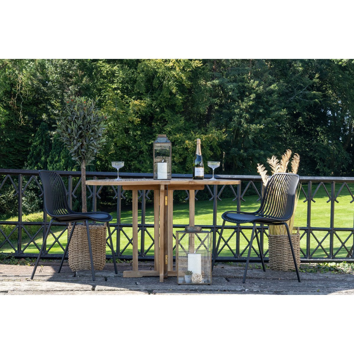 Branson Garden Chair Black Stackable 55x46.5x82 cm Set of 4