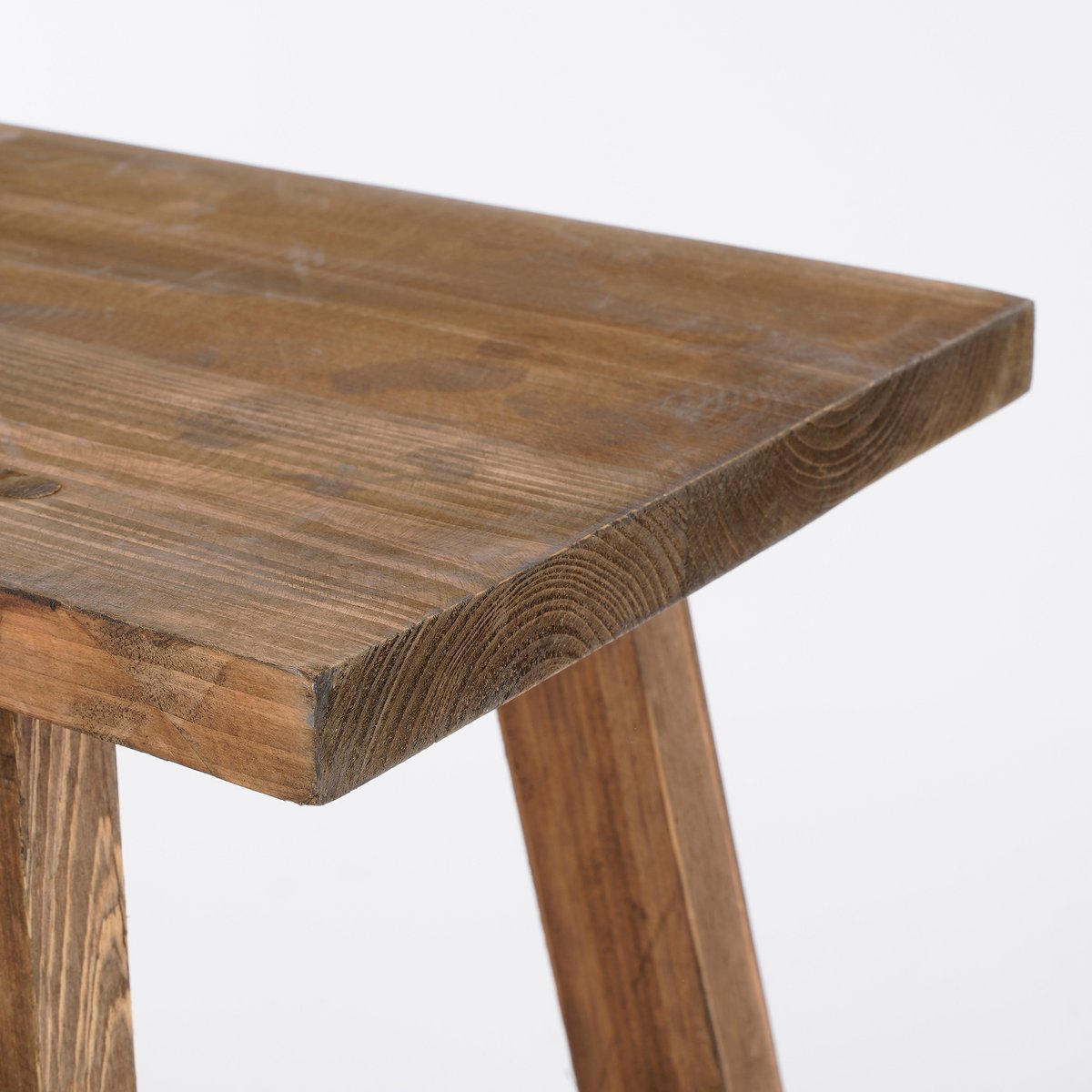 Houten Bankje Gerecycled Hout Bruin - L80 x B37 x H44 cm