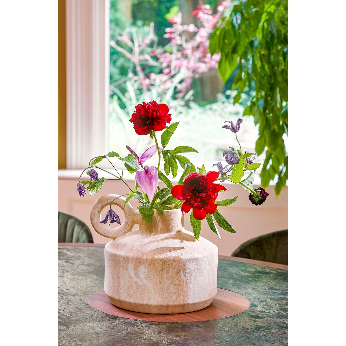 Trentino Vaas Keramiek Beige - L32 x B28 x H27 cm