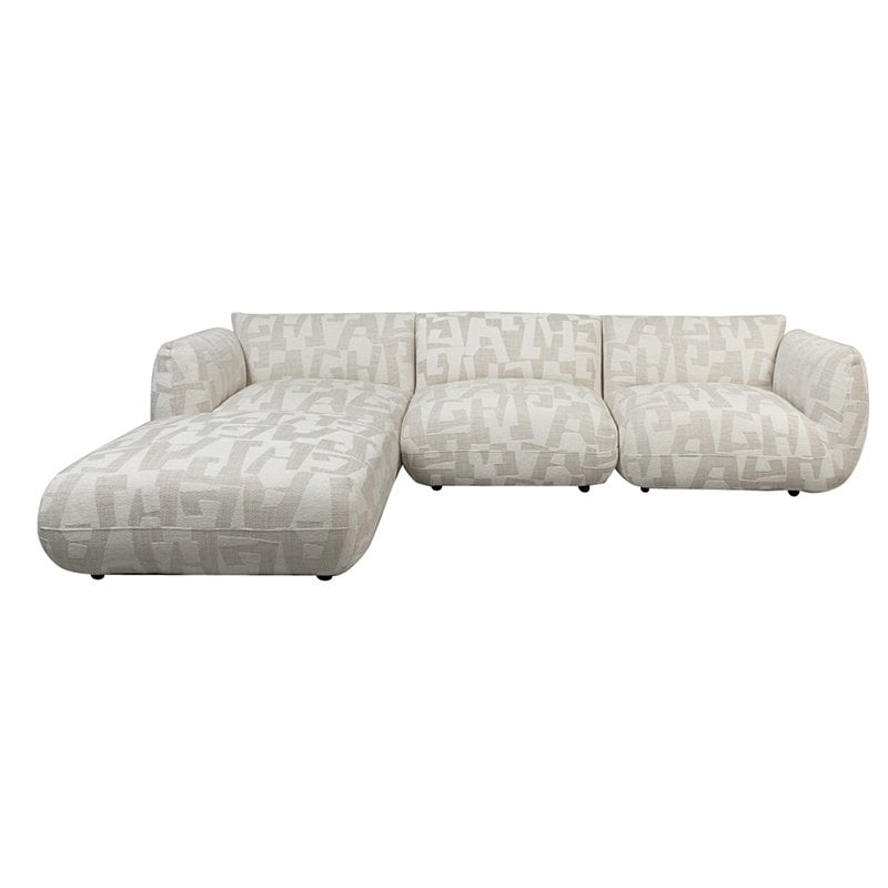 Amsterdam 4-seater sofa with white pouf