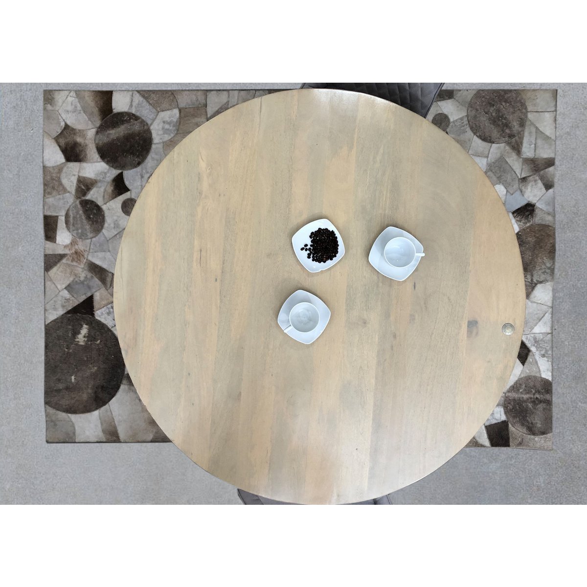 Round dining table 120x120 cm Mango wood