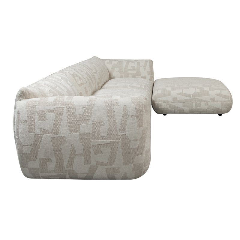 Amsterdam 4-seater sofa with white pouf