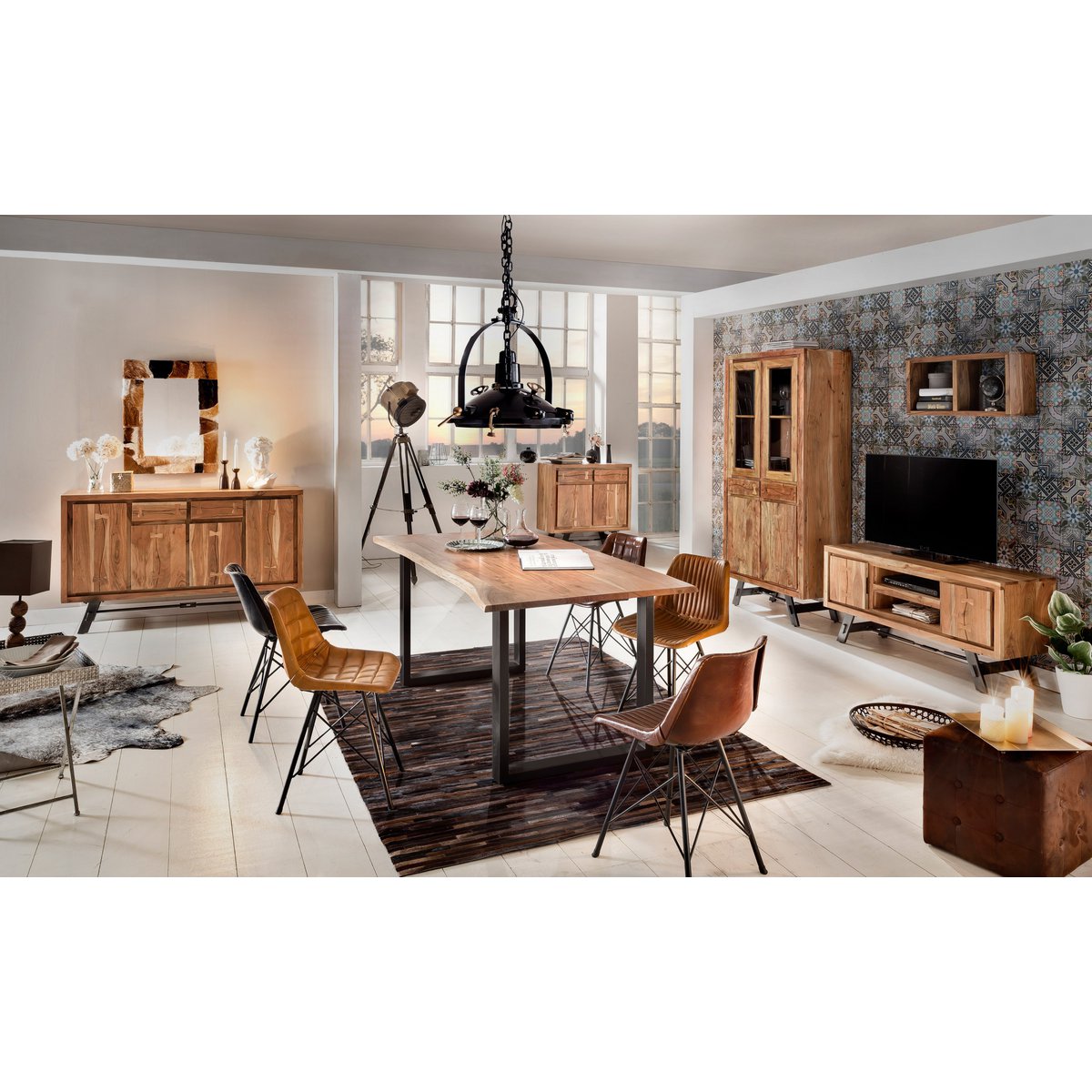 Tafel 160x85 cm natuurlijk acacia 36 mm